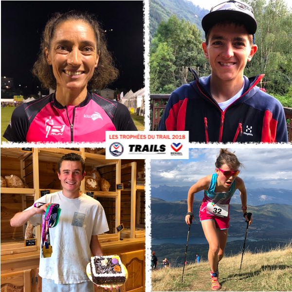 TROPHÉES DU TRAIL 2018 - LES LAURÉATS - Jocelyne Pauly, Xavier Thévenard, Alexandre Fineet Axelle Mollaret