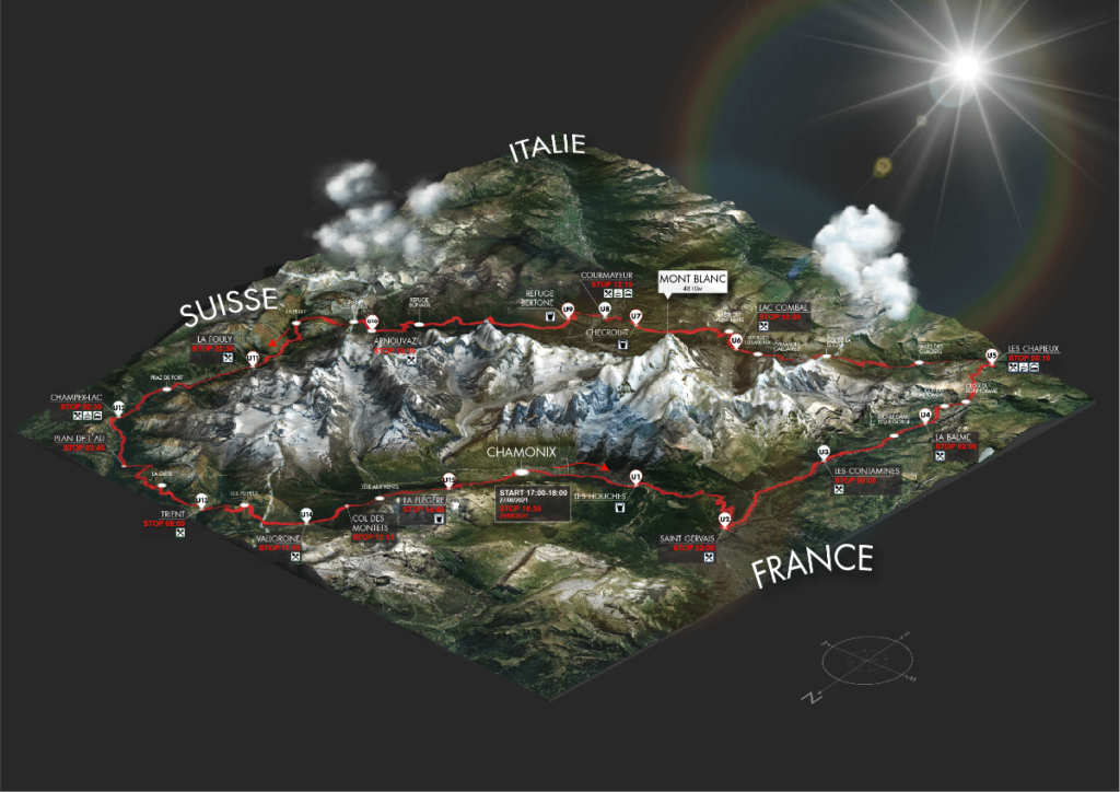 Carte du parcours de l'UTMB 2021